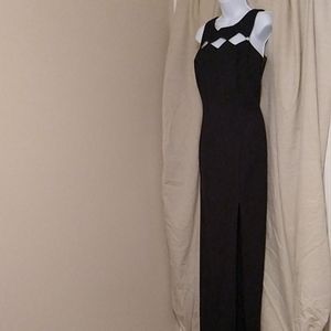 Long black cocktail dress